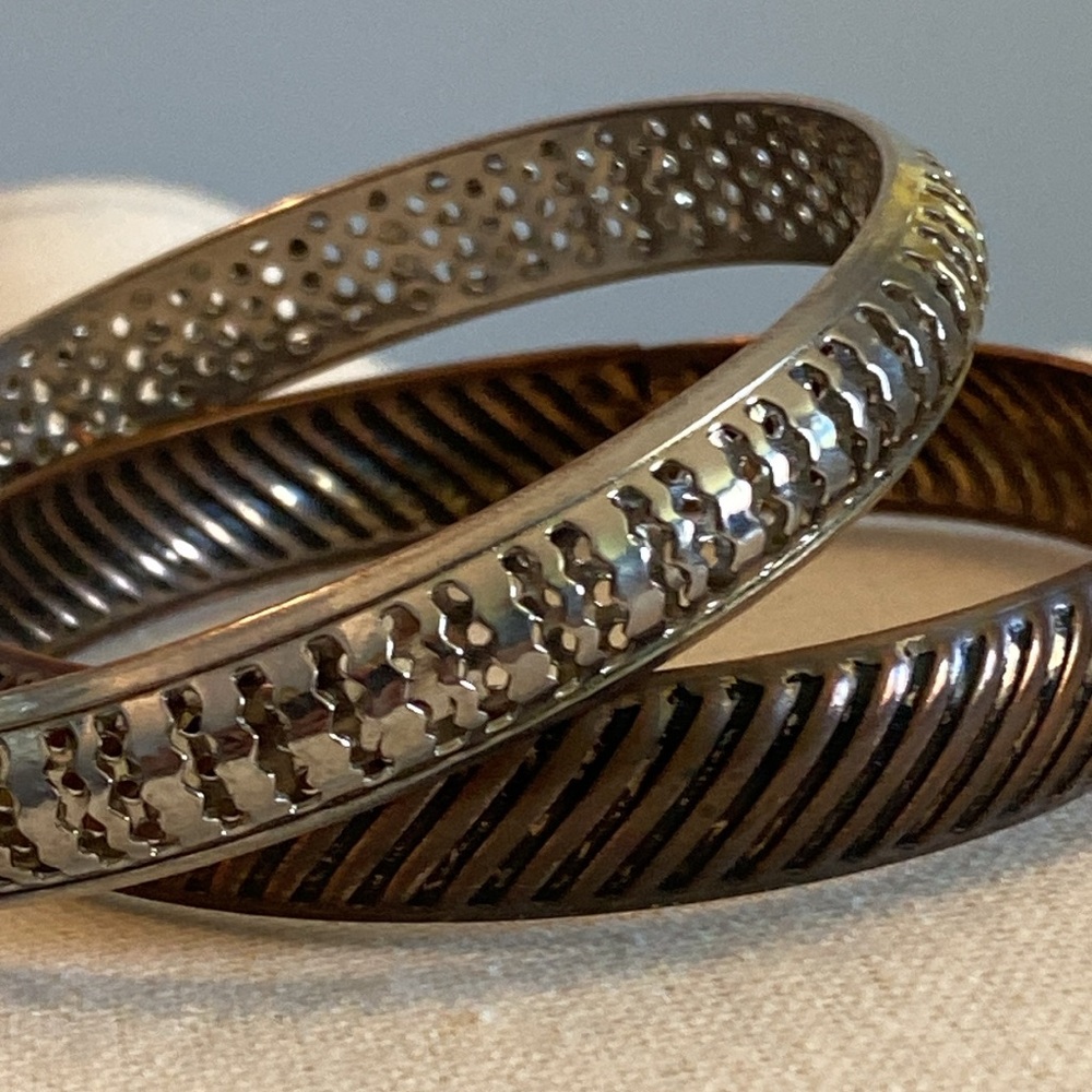 Two Vintage Textured Bangles